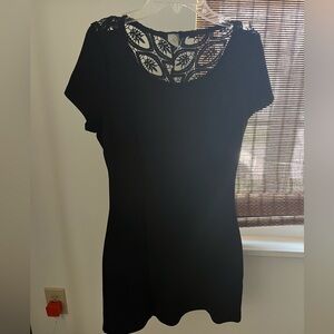 Paper Crane Black Dress with Intricate Lace